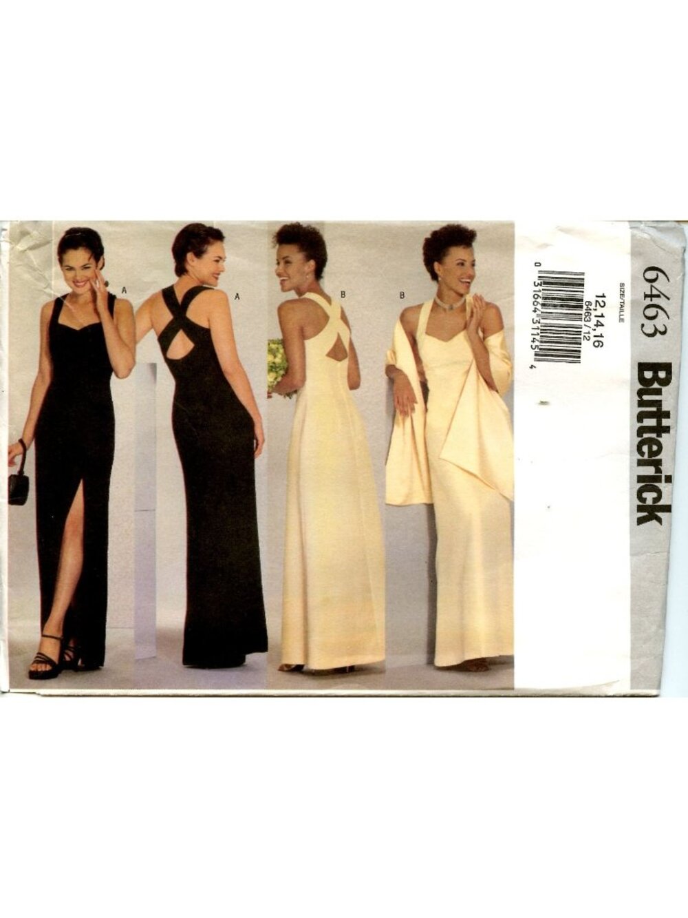 Butterick 6463 Misses Evening Dress And Stole Sewing Pattern Sizes 12-16 Uncut